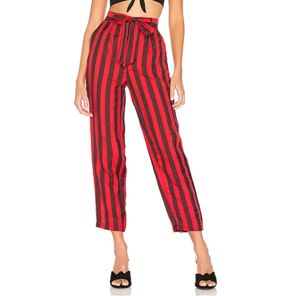 L' Academie pants slacks in Red & black siz